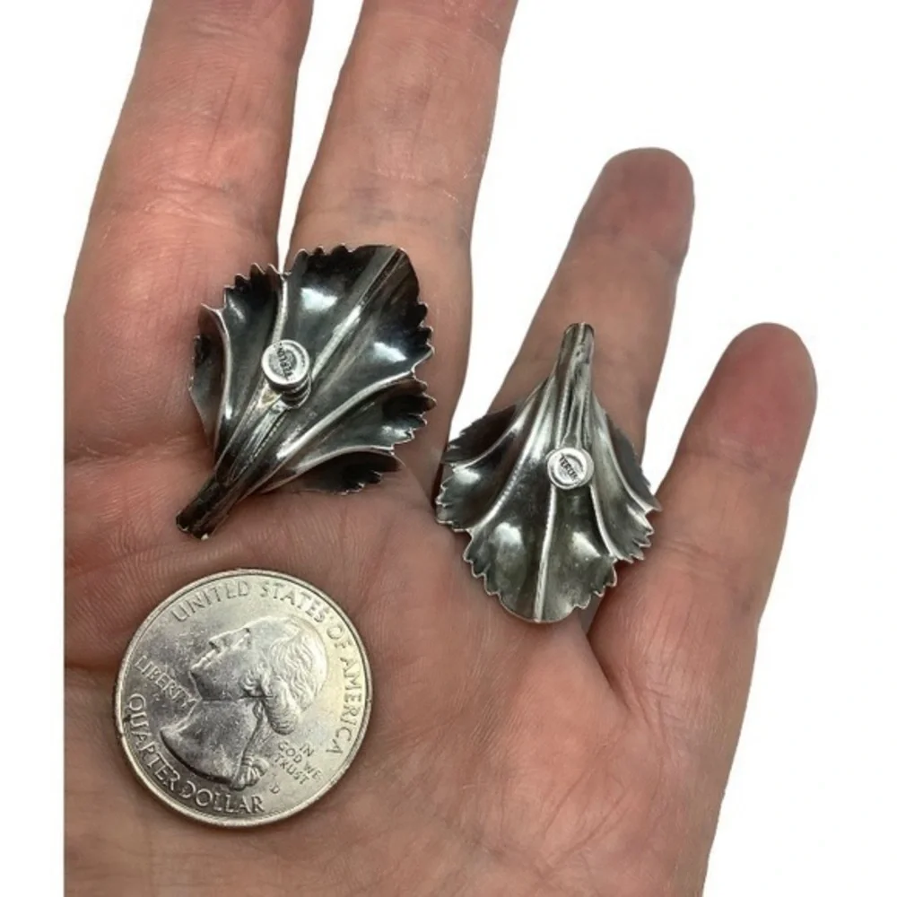 Sterling silver floral earrings